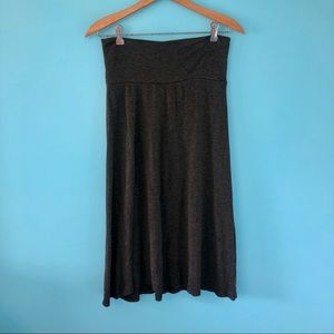 Nabee Gray Midi Skirt Stretch Work Career